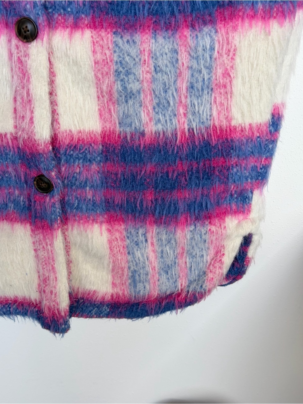 $158Anthropology BlankNYC Prime Time Plaid Jacket XS Pink Wool Blend Shacket - Picture 6 of 12